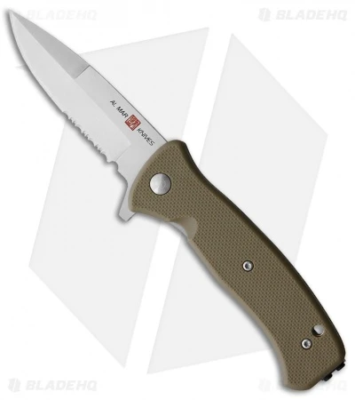 Al Mar Mini SERE 2020 Spring Assisted Knife Coyote GFN (3" Satin Serr) 3 Al Mar Mini SERE 2020 Spring Assisted Knife Coyote GFN (3" Satin Serr)