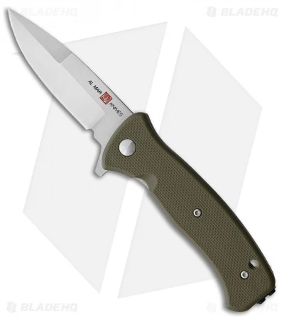 Al Mar Mini SERE 2020 Spring Assisted Knife OD Green GFN (3" Satin) 3 Al Mar Mini SERE 2020 Spring Assisted Knife OD Green GFN (3" Satin)