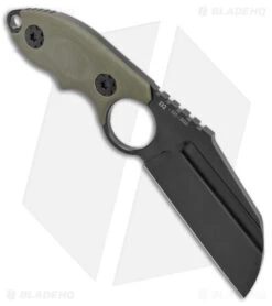 Andre De Villiers Box Butcher Fixed Blade Knife OD Green G-10 (3.75" Black) -Swiz Knives Shop Andre de Villiers Box Butcher Fixed Blade OD Green G 10 Black BHQ 144117 jr spine