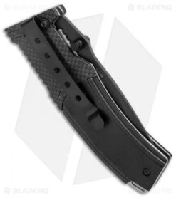 Bad Blood Liner Lock Pocket Knife G-10/Carbon Fiber (3.3" Black Serr) 8 Bad Blood Liner Lock Pocket Knife G-10/Carbon Fiber (3.3" Black Serr) -Swiz Knives Shop Bad Blood LL Pocket Knife G 10 CF Black Serr BHQ 39112 jr side