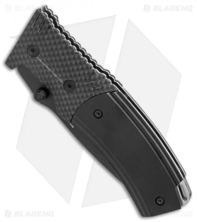 Bad Blood Liner Lock Pocket Knife G-10/Carbon Fiber (3.3" Black Serr) 4 Bad Blood Liner Lock Pocket Knife G-10/Carbon Fiber (3.3" Black Serr) - Image 2