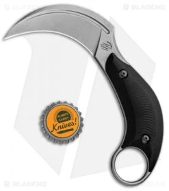 Bastinelli Creations B.A.K. Karambit Fixed Blade Knife Black G-10 (3.25" SW) -Swiz Knives Shop Bastinelli Creations BAK SW BAS213 BHQ 86906 jr bottlecap