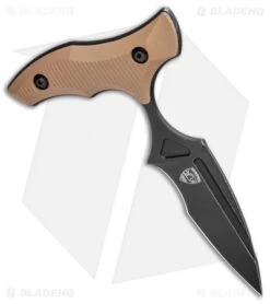 Bastinelli Creations MANAIA Push Dagger Coyote G-10 (3.75" Black Stonewash) -Swiz Knives Shop Bastinelli Creations MANAIA Push Dagger Coyote G 10 Black SW BAS219C BHQ 96982 jr spine