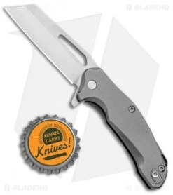 Bastion Braza Mini Bro Cleaver Frame Lock Gray Stainless (2" Satin) -Swiz Knives Shop Bastion Braza Mini Bro Cleaver FL Gray SS Satin BSTN228C BHQ 97461 jr bottlecap