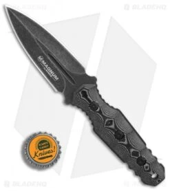 Boker Magnum Lil' Grave Digger Fixed Blade Knife Micarta (3.7" Black SW) 02SC518 -Swiz Knives Shop Boker Lil Grave Digger Micarta Black SW BHQ 86604 er bottlecap