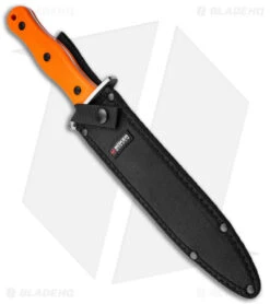 Boker Magnum HL Boar Dagger Fixed Blade Knife Orange TPR (9.01" 440C) 02RY807 -Swiz Knives Shop Boker Magnum HL Boar Dagger Fixed Blade Knife Orange TPR 9in BHQ 179661 td sheath