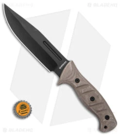 Boker Magnum Warrior Fixed Blade Knife Desert Micarta (6.75" Black) -Swiz Knives Shop Boker Magnum Warrior FB Knife Dersert Micarta 6in Black BHQ 139186 td size