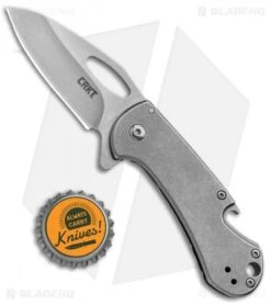 CRKT Bev-Edge Flipper Knife W/ Bottle Opener (2.5" Stonewash) 4630 -Swiz Knives Shop CRKT Bev Edge Flipper Bottle Opener SW 4630 BHQ 92271 jr bottlecap