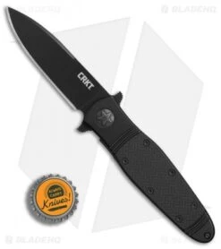 CRKT Bombastic Frame Lock Knife Black GFN (3.3" Black) K345KKSP -Swiz Knives Shop CRKT Bombastic Black Plain Edge BHQ 78172 er bottlecap