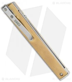 CRKT CEO Liner Lock Blade HQ Exclusive Knife Brass (3.1" Stonewash D2) 8 CRKT CEO Liner Lock Blade HQ Exclusive Knife Brass (3.1" Stonewash D2) -Swiz Knives Shop CRKT Brass CEO LL SW BHQ 113999 jr side