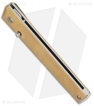 CRKT CEO Liner Lock Blade HQ Exclusive Knife Brass (3.1" Stonewash D2) 4 CRKT CEO Liner Lock Blade HQ Exclusive Knife Brass (3.1" Stonewash D2) - Image 2