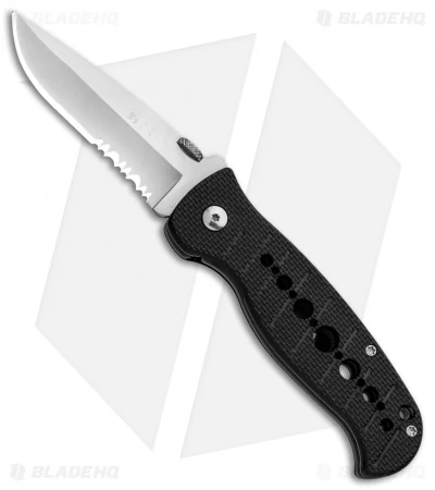 CRKT Crawford Falcon Liner Lock Knife Black Zytel (3" Satin Serr) 6242 3 CRKT Crawford Falcon Liner Lock Knife Black Zytel (3" Satin Serr) 6242