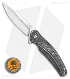 CRKT Ripple Liner Lock Knife Black Aluminum (3.125" Satin) K415KXP -Swiz Knives Shop CRKT Ripple Liner Lock Knife Black Aluminum 3.125 Satin K415KXP BHQ 11407LS Bottlecap