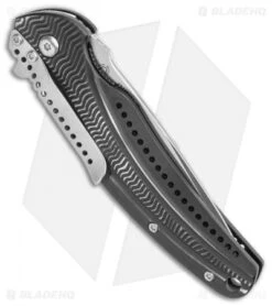 CRKT Ripple Liner Lock Knife Black Aluminum (3.125" Satin) K415KXP -Swiz Knives Shop CRKT Ripple Liner Lock Knife Black Aluminum 3.125 Satin K415KXP BHQ 11407LS Side