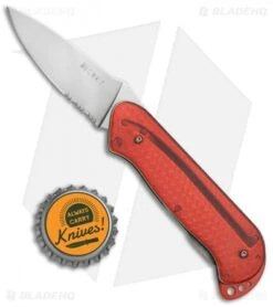CRKT Rollock Pocket Knife Red Translucent (2.25" Polish Serr) 5212R -Swiz Knives Shop CRKT Rollock Red Translucent Polish Serr 5212R BHQ 68539 jr bottlecap