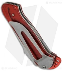 CRKT Rollock Pocket Knife Red Translucent (2.25" Polish Serr) 5212R -Swiz Knives Shop CRKT Rollock Red Translucent Polish Serr 5212R BHQ 68539 jr side