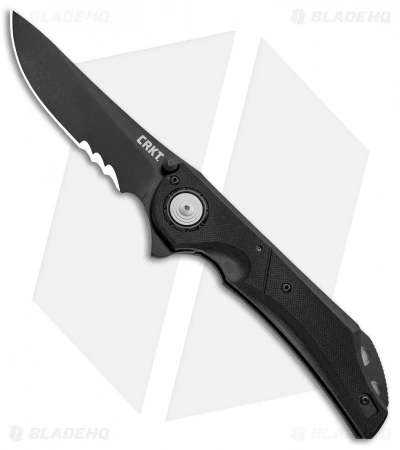 CRKT Seismic Deadbolt Lock Knife Black G-10 (4" Black Serr) 5401K 3 CRKT Seismic Deadbolt Lock Knife Black G-10 (4" Black Serr) 5401K