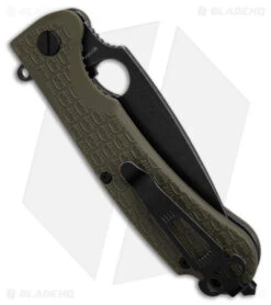 Daggerr Discover Knives Resident Liner Lock Knife Olive FRN (3.5" Black) -Swiz Knives Shop Dagger Discover KNives Resident LLK Olive FRN 3in Black BHQ 180534 td side
