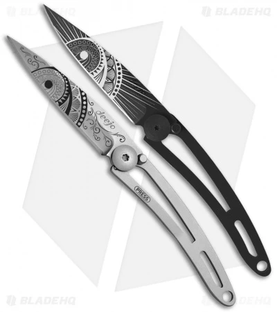 Deejo Yin & Yang 15g Frame Lock Knives Satin / Black - Set Of 2 3 Deejo Yin & Yang 15g Frame Lock Knives Satin / Black - Set Of 2