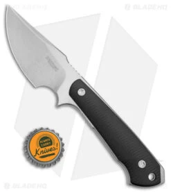 Dervish Knives Prima Fixed Blade Knife Black G-10 (3.5" Two-Tone) -Swiz Knives Shop Dervish Prima Fixed Blade Black G 10 TT Satin SW BHQ 179716 jr bottlecap