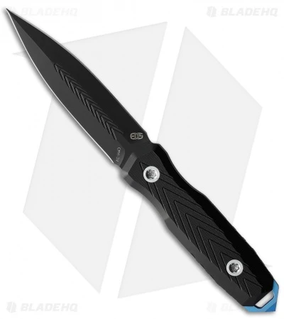 EOS Mini Thresher Fixed Blade Knife Black G-10 Blue Spike (3" Black) 3 EOS Mini Thresher Fixed Blade Knife Black G-10 Blue Spike (3" Black)