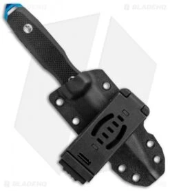 EOS Mini Thresher Fixed Blade Knife Black (3.6" Black) W/ Custom Sheath -Swiz Knives Shop EOS Mini Thresher Spike Fixed Blade Black Blue Sheath 1301 S BHQ 120708 jr sheath