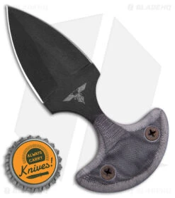 GTI Push Dagger Knife Gray Micarta (2.6" Black) -Swiz Knives Shop GTI Push Dagger Gray Micarta Black BHQ 158120 jr bottlecap