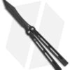 Heibel Knives Menace Balisong Knife Black Titanium (4.6" Black Stonewash) #091