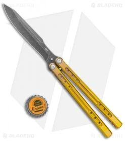 Heibel Knives Sapient Balisong Knife Gold Ano Ti (4.25" Beveled Black SW) #54 9 Heibel Knives Sapient Balisong Knife Gold Ano Ti (4.25" Beveled Black SW) #54 -Swiz Knives Shop Heibel Sapient Balisong Gold Anodized Beveled Black SW 54 BHQ 136052 jr bottlecap