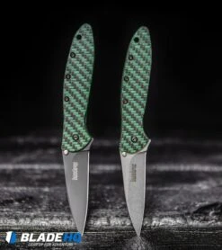 Kershaw Leek Assisted Opening Knife Glow Carbon Fiber (3" Black) 1660GLCFBLK -Swiz Knives Shop Kershaw Leek Assisted Opening Knife Glow Carbon Fiber Black 1660GLCFBLK BHQ 105133 kp glow web