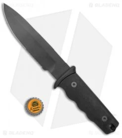 Mac Coltellerie Z08 Military Knife Serrated Fixed (6.2" Stainless Steel) -Swiz Knives Shop MKM Z08 Military Knife Ser Fixed Black BHQ 135303 jr bottlecap