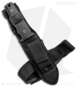 Mac Coltellerie Z08 Military Knife Serrated Fixed (6.2" Stainless Steel) -Swiz Knives Shop MKM Z08 Military Knife Ser Fixed Black BHQ 135303 jr sheath