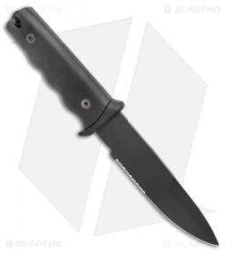 Mac Coltellerie Z08 Military Knife Serrated Fixed (6.2" Stainless Steel) -Swiz Knives Shop MKM Z08 Military Knife Ser Fixed Black BHQ 135303 jr spine