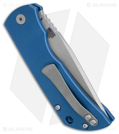 McNees Knives MAC2 AutoMac Knife Blue Aluminum (3.5" Stonewash MagnaCut) 5 McNees Knives MAC2 AutoMac Knife Blue Aluminum (3.5" Stonewash MagnaCut) - Image 3