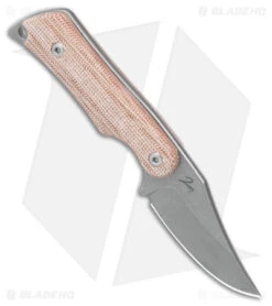 Mercury Kali Clip Point Mini Fixed Blade Knife Natural Micarta (2.25" SW) -Swiz Knives Shop Mercury Kali CP Mini Fixed Blade Natural Micarta SW BHQ 179589 jr spine