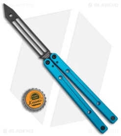 Squid Industries Inked Squidtrainer V3.5 Butterfly Trainer Teal (4.5" Black) -Swiz Knives Shop Squid Industries Inked Squidtrainer V3.5 Butterfly Trainer Teal Black BHQ 145418 jr bottlecap