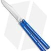Squid Industries Krake Raken V2.5 Bowie Balisong Knife Blue Dual Tone (4.5") -Swiz Knives Shop Squid Industries Krake Raken Bowie Balisong Blue Dual Tone Satin BHQ 135819 jr
