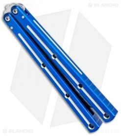 Squid Industries Krake Raken V2.5 Bowie Balisong Knife Blue Dual Tone (4.5") 7 Squid Industries Krake Raken V2.5 Bowie Balisong Knife Blue Dual Tone (4.5") -Swiz Knives Shop Squid Industries Krake Raken Bowie Balisong Blue Dual Tone Satin BHQ 135819 jr spine