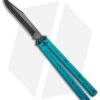 Squid Industries Krake Raken V2.5 Bowie Balisong Knife Teal (4.5" Inked)