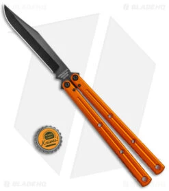 Squid Industries Krake Raken Bowie V2.5 Balisong Knife Orange (4.5" Inked) -Swiz Knives Shop Squid Industries Krake Raken Bowie V2.5 Balisong Orange Inked BHQ 178861 jr bottlecap