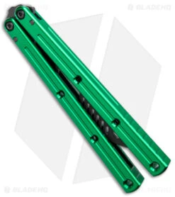 Squid Industries Krake Raken Butterfly Balisong Trainer V2.5 Inked Green (Inked) 8 Squid Industries Krake Raken Butterfly Balisong Trainer V2.5 Inked Green (Inked) -Swiz Knives Shop Squid Industries Krake Raken Butterfly Balisong Trainer V2.5 Inked Green Black BHQ 175177 jr side