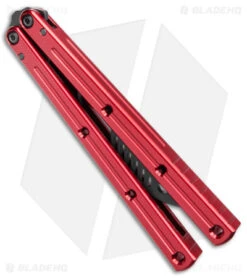 Squid Industries Krake Raken V2.5 Balisong Trainer Inked Red (4.4" Black) -Swiz Knives Shop Squid Industries Krake Raken Butterfly Trainer V2.5 Red Black BHQ 113876 jr side