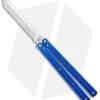 Squid Industries Krake Raken V2.5 Tanto Balisong Knife Blue (4.5" Satin) -Swiz Knives Shop Squid Industries Krake Raken Tanto Balisong Blue Satin BHQ 101532 jr