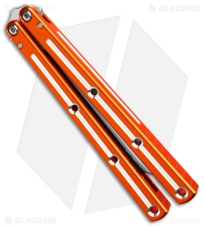 Squid Industries Krake Raken Tanto V2.5 Balisong Knife Dual Tone Orange (4.5") 4 Squid Industries Krake Raken Tanto V2.5 Balisong Knife Dual Tone Orange (4.5") - Image 2