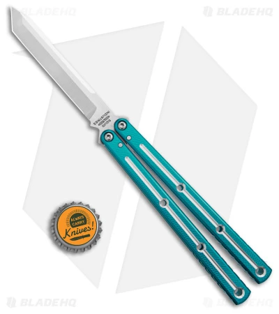 Squid Industries Krake Raken V2.5 Tanto Balisong Knife Teal Dual-Tone (4.5") 6 Squid Industries Krake Raken V2.5 Tanto Balisong Knife Teal Dual-Tone (4.5") - Image 4