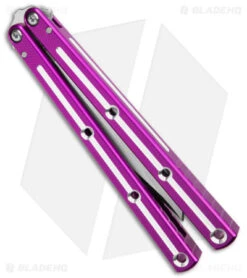 Squid Industries Krake Raken Tanto V2.5 Balisong Knife D/T Purple (4.5" Satin) 8 Squid Industries Krake Raken Tanto V2.5 Balisong Knife D/T Purple (4.5" Satin) -Swiz Knives Shop Squid Industries Krake Raken Tanto V2 5 Blaisong Knife DT Purple 4in Satin BHQ 180386 td side