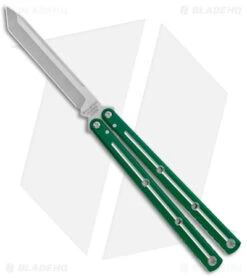Squid Industries Krake Raken Tanto V2.5 Balisong Knife Dual Tone Green (4.5")