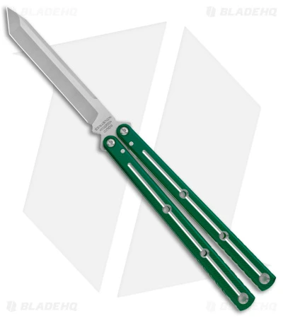 Squid Industries Krake Raken Tanto V2.5 Balisong Knife Dual Tone Green (4.5") 3 Squid Industries Krake Raken Tanto V2.5 Balisong Knife Dual Tone Green (4.5")