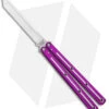 Squid Industries Krake Raken Tanto V2.5 Balisong Knife D/T Purple (4.5" Satin) -Swiz Knives Shop Squid Industries Krake Raken Tanto V2.5 Balisong Purple Dual Tone Satin BHQ 180386 jr