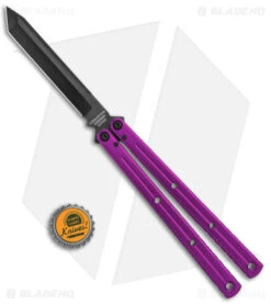 Squid Industries Krake Raken Tanto V2.5 Balisong Knife Purple (4.5" Inked) 9 Squid Industries Krake Raken Tanto V2.5 Balisong Knife Purple (4.5" Inked) -Swiz Knives Shop Squid Industries Krake Raken Tanto V2.5 Balisong Purple Inked BHQ 180388 jr bottlecap